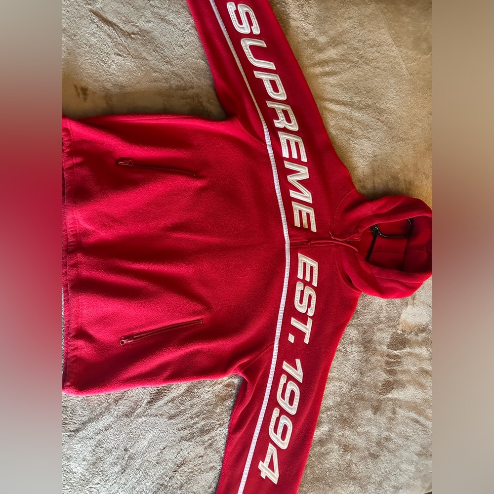 Supreme Polartec Half Zip Hooded Sweatshirt
